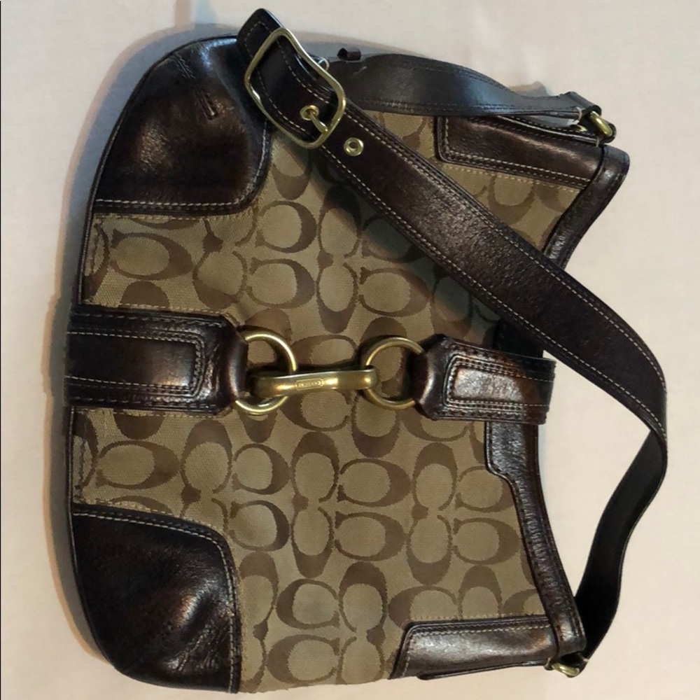 Coach Canvas and Leather Shoulder Bag